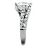3W770 - Rhodium Brass Ring with AAA Grade CZ in Clear - Alamode - Flyclothing LLC