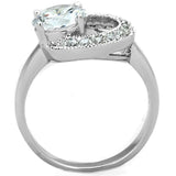 3W774 - Rhodium Brass Ring with AAA Grade CZ in Clear - Alamode - Flyclothing LLC