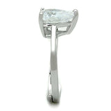 3W776 - Rhodium Brass Ring with AAA Grade CZ in Clear - Alamode - Flyclothing LLC