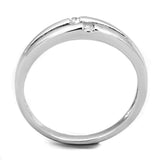 3W779 - Rhodium Brass Ring with AAA Grade CZ in Clear - Alamode - Flyclothing LLC