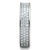3W781 - Rhodium Brass Ring with AAA Grade CZ in Clear - Alamode - Flyclothing LLC