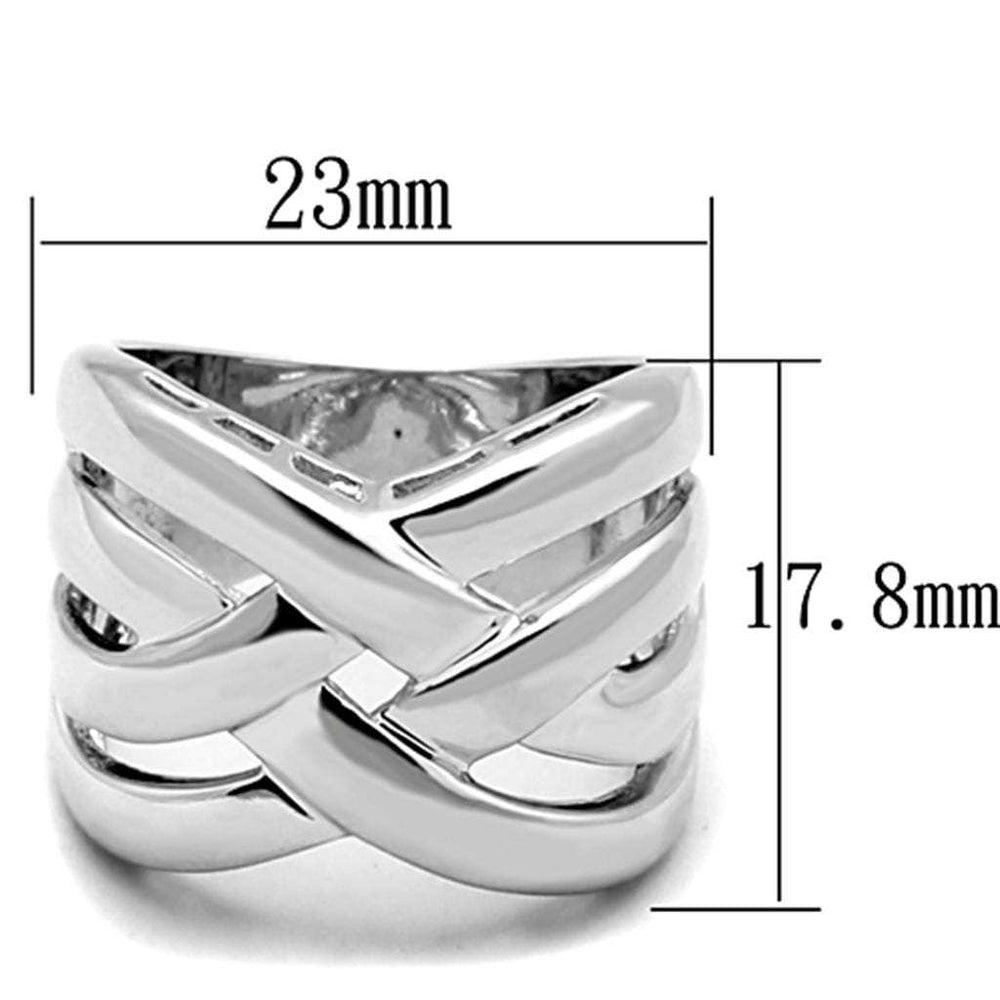 3W784 - Rhodium Brass Ring with No Stone - Alamode - Flyclothing LLC