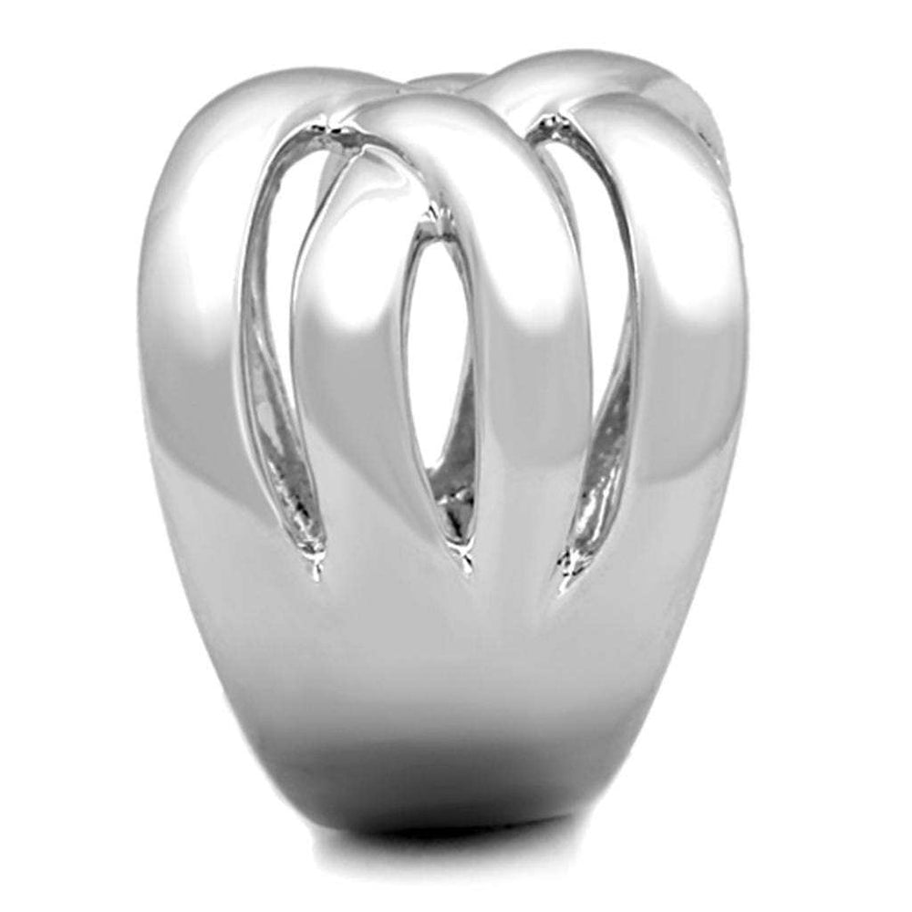 3W784 - Rhodium Brass Ring with No Stone - Alamode - Flyclothing LLC