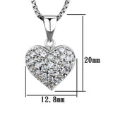 3W793 - Rhodium Brass Chain Pendant with AAA Grade CZ in Clear - Alamode - Flyclothing LLC