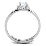 3W795 - Rhodium Brass Ring with AAA Grade CZ in Clear - Alamode - Flyclothing LLC