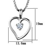 3W797 - Rhodium Brass Chain Pendant with AAA Grade CZ in Clear - Alamode - Flyclothing LLC