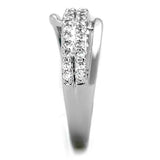 3W798 - Rhodium Brass Ring with AAA Grade CZ in Clear - Alamode - Flyclothing LLC