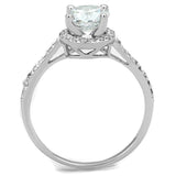 3W801 - Rhodium Brass Ring with AAA Grade CZ in Clear - Alamode - Flyclothing LLC
