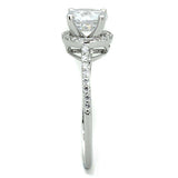3W801 - Rhodium Brass Ring with AAA Grade CZ in Clear - Alamode - Flyclothing LLC