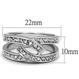 3W806 - Rhodium Brass Ring with AAA Grade CZ in Clear - Alamode - Flyclothing LLC