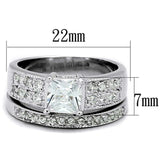 3W817 - Rhodium Brass Ring with AAA Grade CZ in Clear - Alamode - Flyclothing LLC
