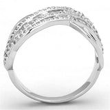 3W823 - Rhodium Brass Ring with AAA Grade CZ in Clear - Alamode - Flyclothing LLC