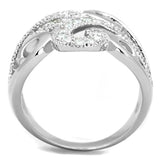 3W827 - Rhodium Brass Ring with AAA Grade CZ in Clear - Alamode - Flyclothing LLC