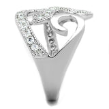 3W827 - Rhodium Brass Ring with AAA Grade CZ in Clear - Alamode - Flyclothing LLC