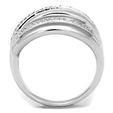 3W828 - Rhodium Brass Ring with AAA Grade CZ in Clear - Alamode - Flyclothing LLC