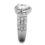 3W831 - Rhodium Brass Ring with AAA Grade CZ in Clear - Alamode - Flyclothing LLC