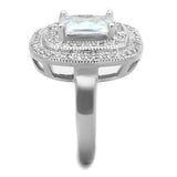 3W839 - Rhodium Brass Ring with AAA Grade CZ in Clear - Alamode - Flyclothing LLC