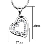 3W841 - Rhodium Brass Chain Pendant with AAA Grade CZ in Clear - Alamode - Flyclothing LLC