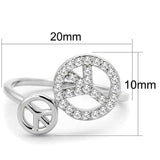 3W853 - Rhodium Brass Ring with AAA Grade CZ in Clear - Alamode - Flyclothing LLC