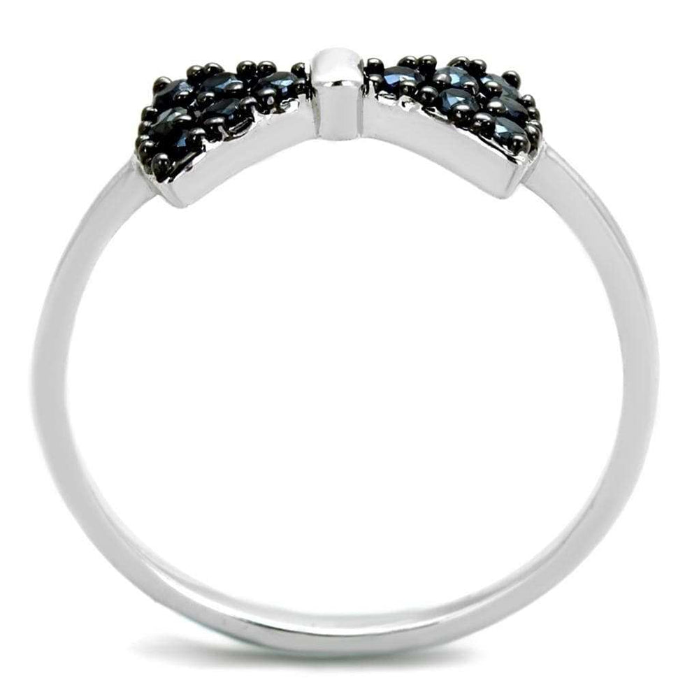 3W856 - Rhodium + Ruthenium Brass Ring with AAA Grade CZ in Black Diamond - Alamode - Flyclothing LLC