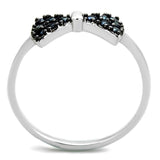 3W856 - Rhodium + Ruthenium Brass Ring with AAA Grade CZ in Black Diamond - Alamode - Flyclothing LLC