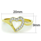 3W870 - Gold+Rhodium Brass Ring with AAA Grade CZ in Clear - Alamode - Flyclothing LLC