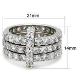 3W875 - Rhodium Brass Ring with AAA Grade CZ in Clear - Alamode - Flyclothing LLC