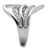 3W878 - Rhodium Brass Ring with AAA Grade CZ in Clear - Alamode - Flyclothing LLC