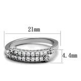 3W879 - Rhodium Brass Ring with AAA Grade CZ in Clear - Alamode - Flyclothing LLC
