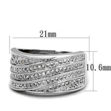 3W882 - Rhodium Brass Ring with AAA Grade CZ in Clear - Alamode - Flyclothing LLC