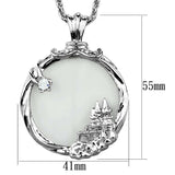 3W907 - Rhodium Brass Magnifier pendant with Top Grade Crystal in Clear - Alamode - Flyclothing LLC