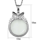 3W921 - Rhodium Brass Magnifier pendant with Top Grade Crystal in Clear - Alamode - Flyclothing LLC