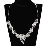 3W923 - Rhodium Brass Jewelry Sets with AAA Grade CZ in Clear - Alamode - Flyclothing LLC