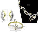 3W942 - Gold+Rhodium Brass Jewelry Sets with AAA Grade CZ in Clear - Alamode - Flyclothing LLC
