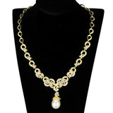 3W945 - Gold Brass Jewelry Sets with AAA Grade CZ in Clear - Alamode - Flyclothing LLC