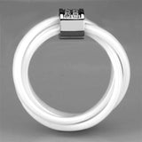 3W951 - High polished (no plating) Stainless Steel Ring with Ceramic in White - Alamode - Flyclothing LLC