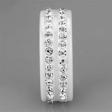 3W970 - High polished (no plating) Stainless Steel Ring with Ceramic in White - Alamode - Flyclothing LLC