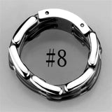 3W974 - High polished (no plating) Stainless Steel Ring with Ceramic in Jet - Alamode - Flyclothing LLC