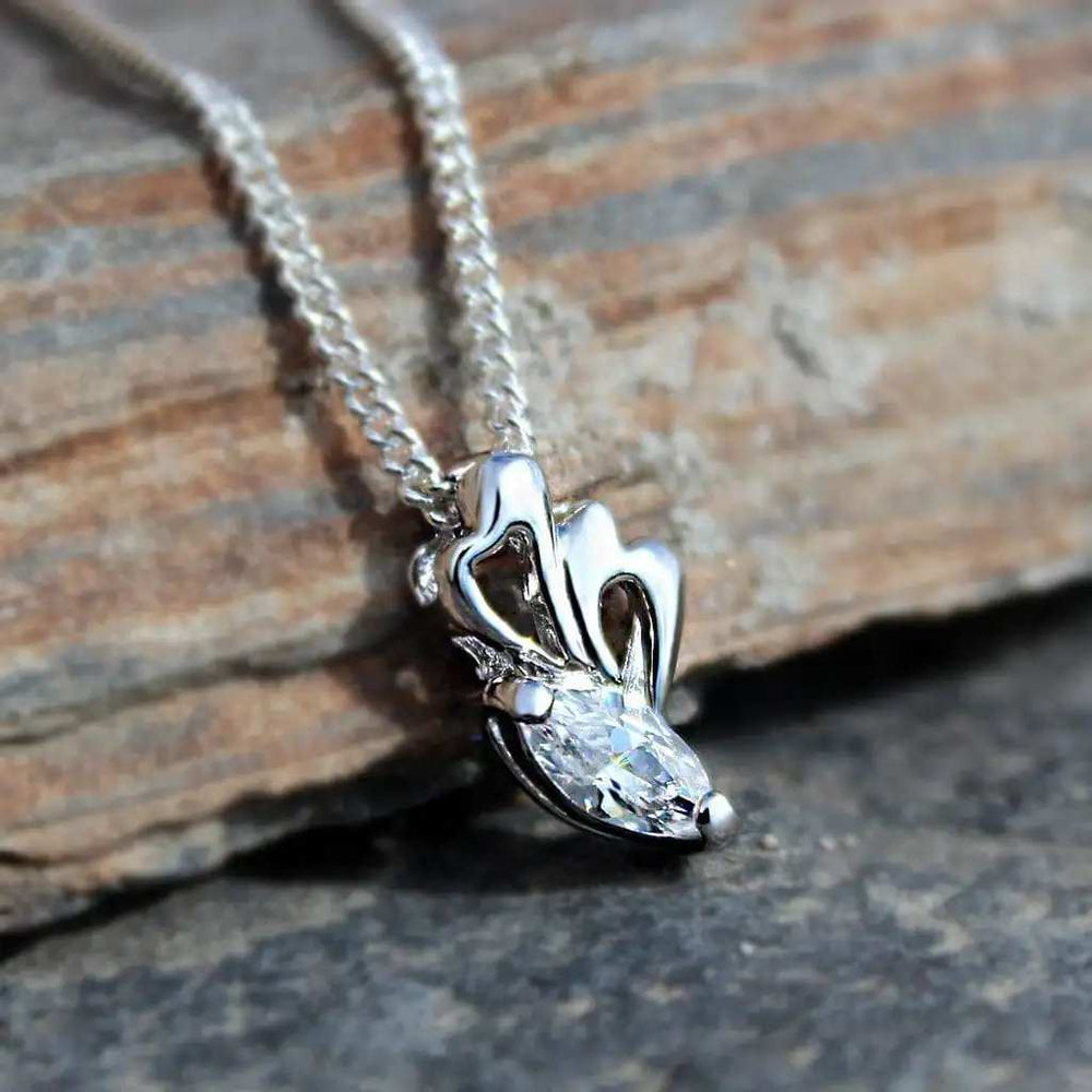 LOA1379 - Rhodium Plating Brass Pendant Chain with AAA CZ in Clear - Alamode - Flyclothing LLC