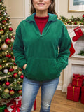 Half Zip Long Sleeve Sweatshirt - Trendsi - Flyclothing LLC