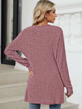 Pocketed Open Front Long Sleeve Cardigan - Trendsi - Flyclothing LLC