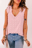 Full Size Swiss Dot V-Neck Tank - Trendsi - Flyclothing LLC