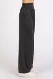 Mittoshop Stretch Banded Waist Wide Leg Pants with Pockets - Trendsi - Flyclothing LLC