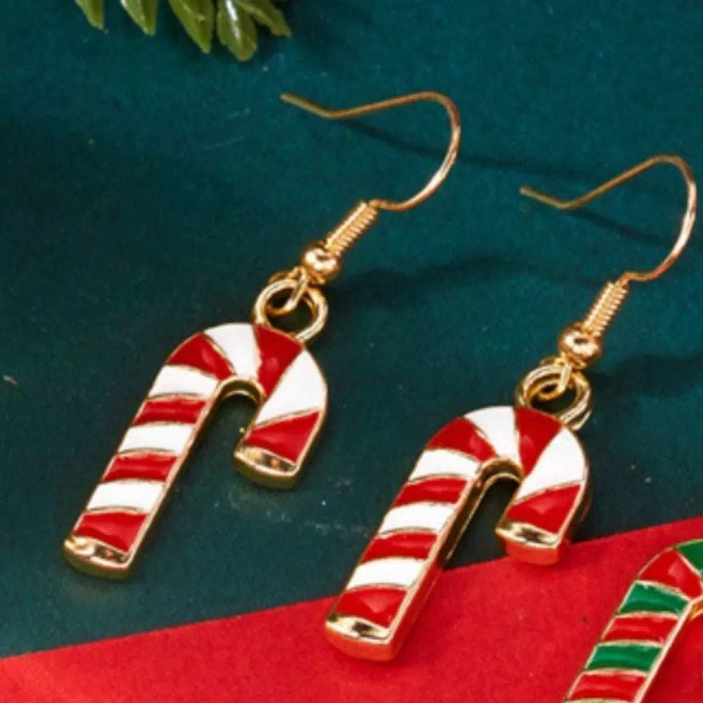 Christmas Candy Cane Earrings - Trendsi - Flyclothing LLC