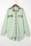 Plaid Button Down Collared Jacket - Trendsi - Flyclothing LLC