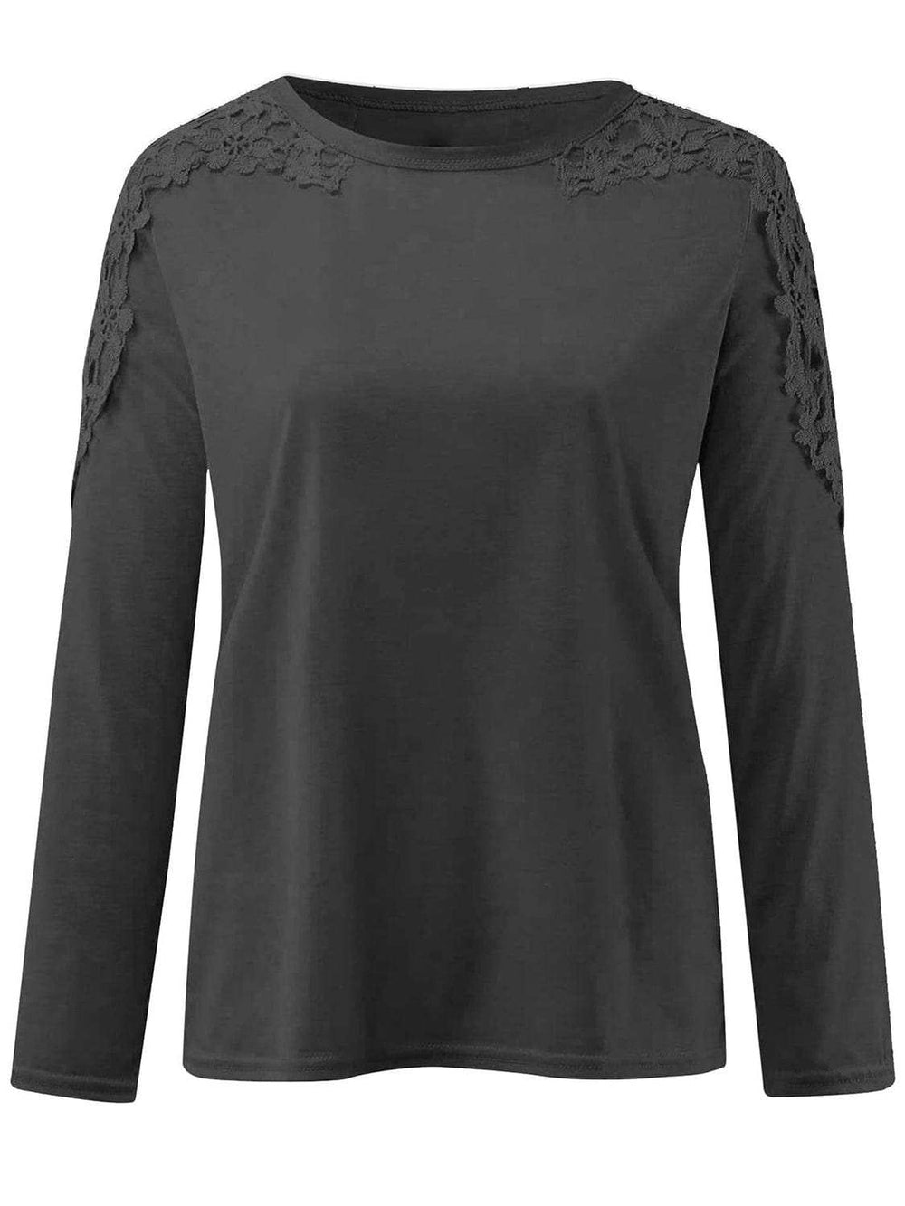 Full Size Cutout Round Neck Long Sleeve T-Shirt - Trendsi - Flyclothing LLC