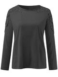 Full Size Cutout Round Neck Long Sleeve T-Shirt - Trendsi - Flyclothing LLC