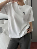 Round Neck Short Sleeve T-Shirt - Trendsi - Flyclothing LLC