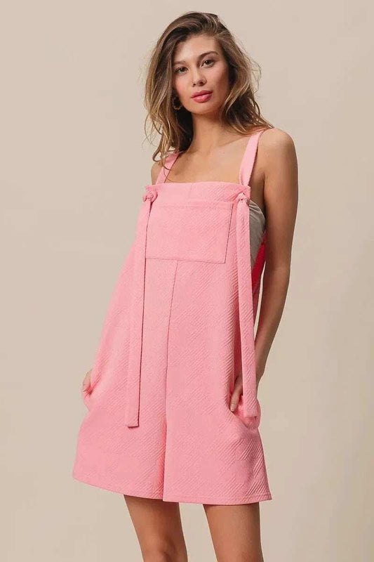 BiBi Texured Jacquard Romper with Side Pockets - Trendsi - Flyclothing LLC