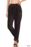 Zenana Corduroy Drawstring Cuffed Pants - Trendsi - Flyclothing LLC